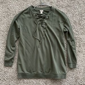 Oversized lace-up sweater